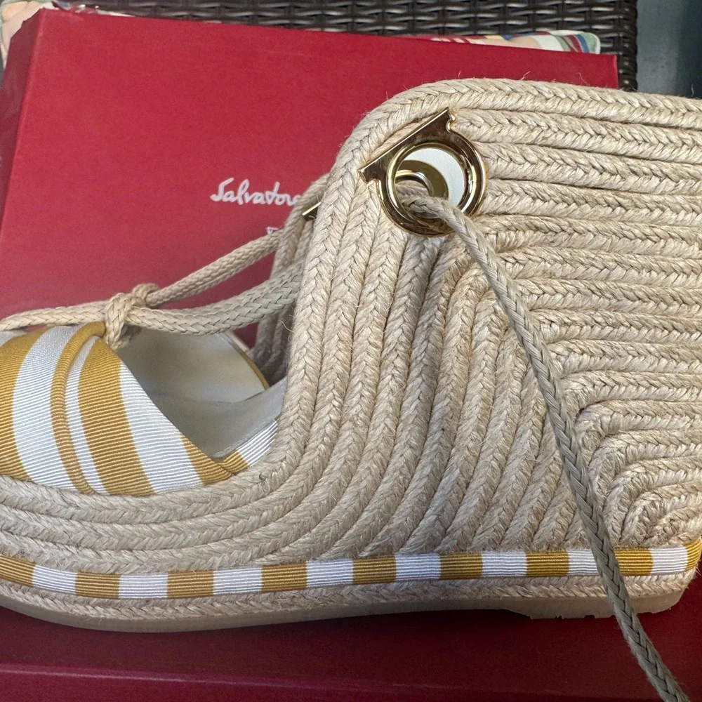 Ferragamo Espadrilles Wedge Sandals - Picture 9 of 12